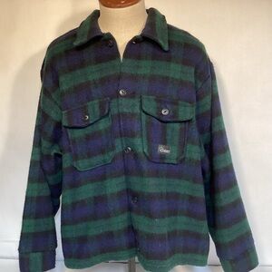 Codet Vintage Wool plaid shirt jacket mens size XXL made in Canada